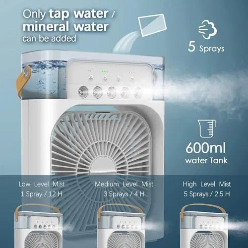 7-Color LED Portable Mini Air Cooler Fan