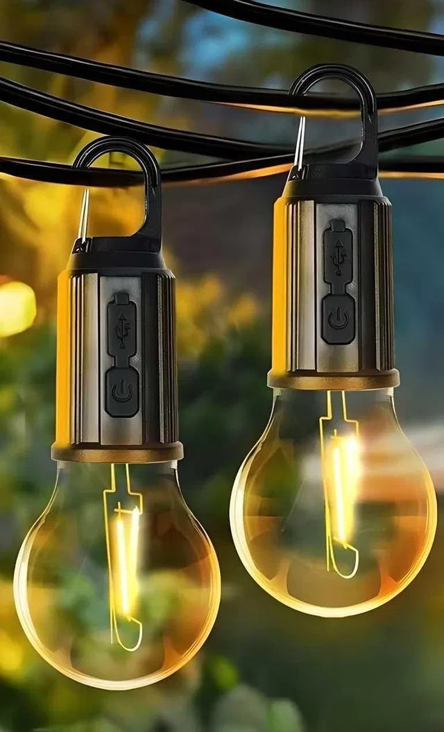 3-Mode Decorative Hanging Bulbs for Camping & Home Decor (Pack of 2)