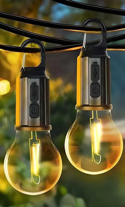3-Mode Decorative Hanging Bulbs for Camping & Home Decor (Pack of 2)