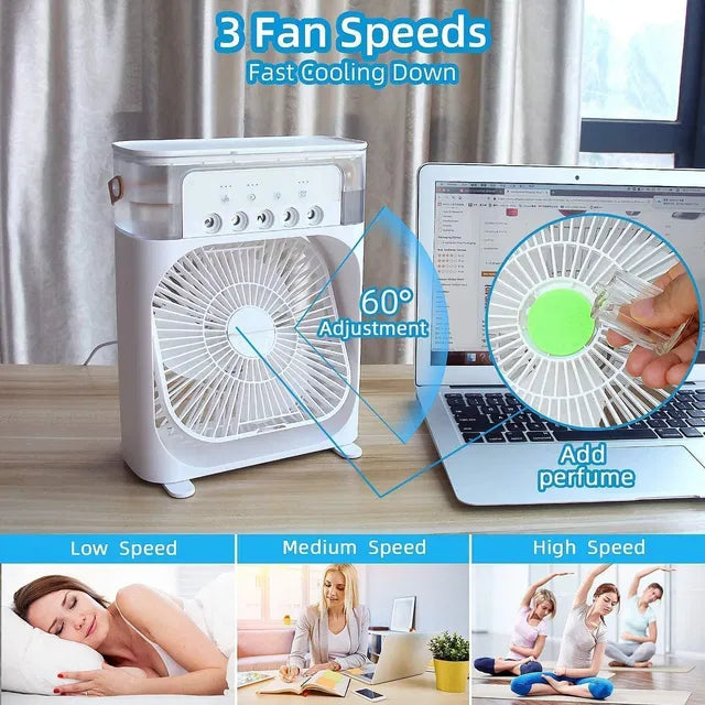 7-Color LED Portable Mini Air Cooler Fan