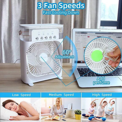 7-Color LED Portable Mini Air Cooler Fan
