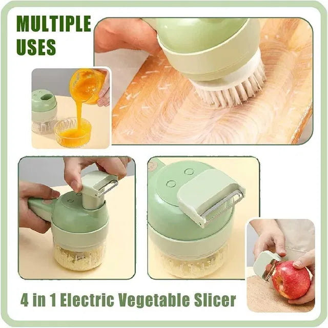 4-in-1 Portable Electric Vegetable Chopper Set